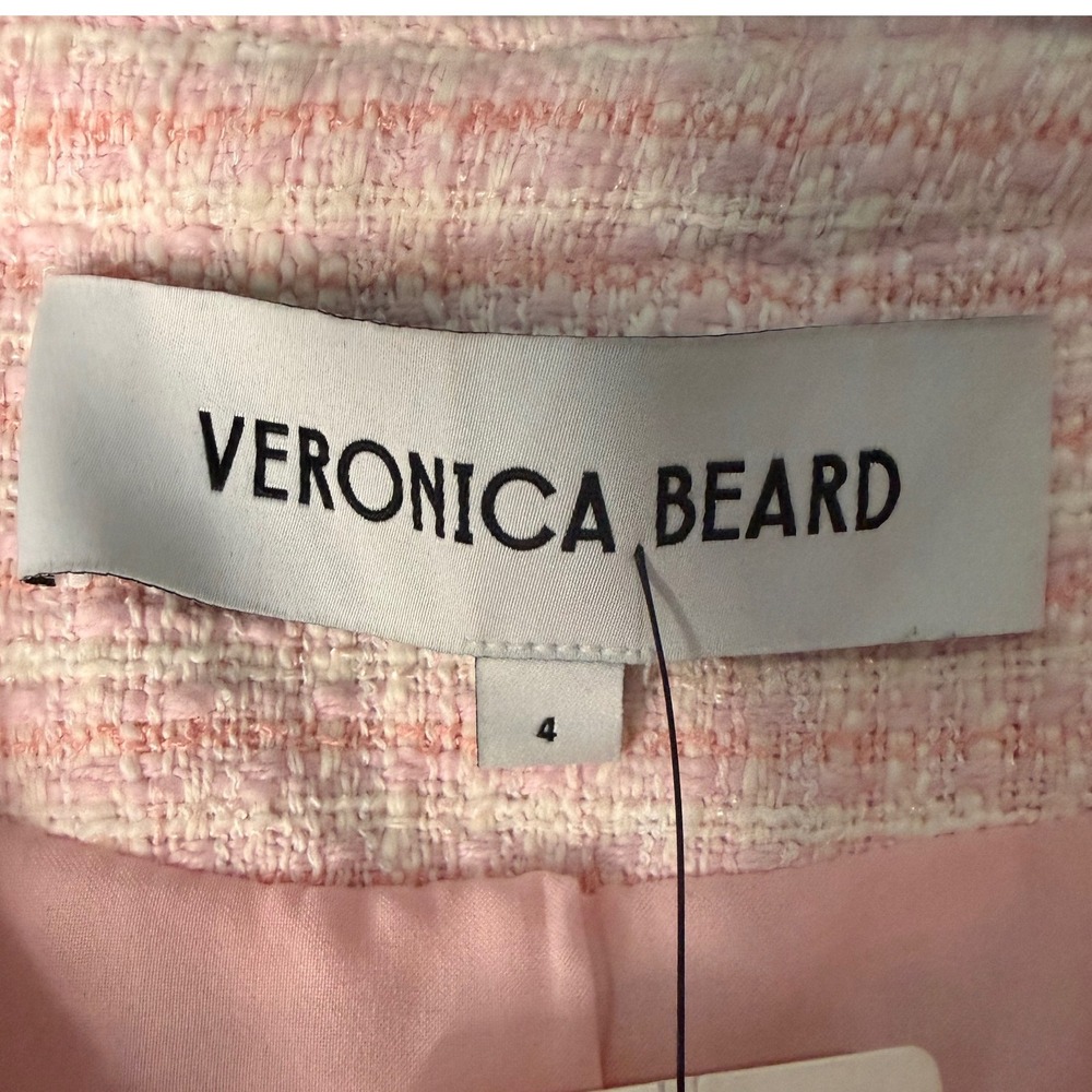 Veronica Beard Bryne Tweed Jacket in Light Pink New Without Tags Size 4 Blazer - Picture 7 of 12